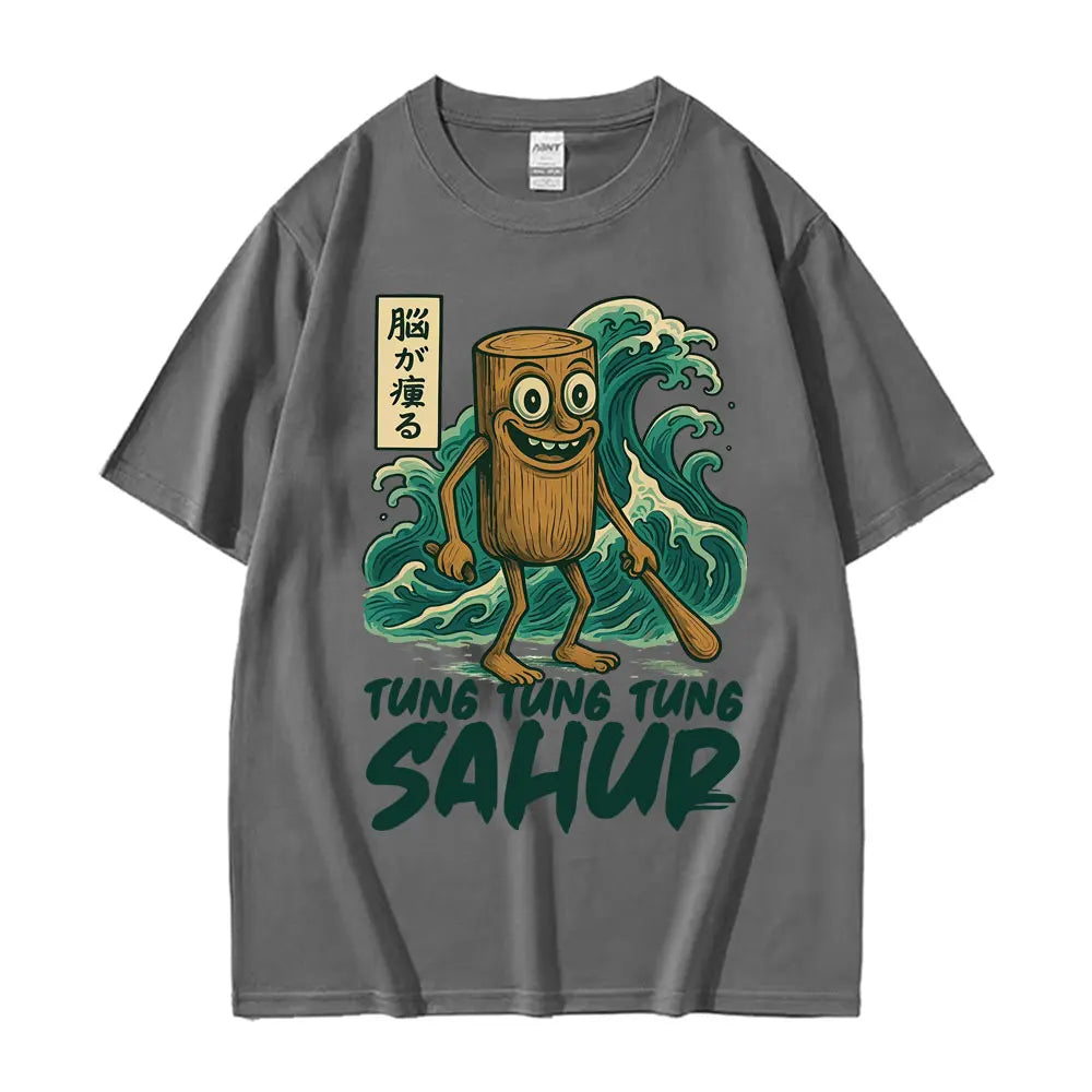 Tung Tung Tung Sahur Baseball Bat T Shirt Funny Italian Brainrot Style Humor Cartoon Tee Shirt Men Women's Summer Cotton T-shirt