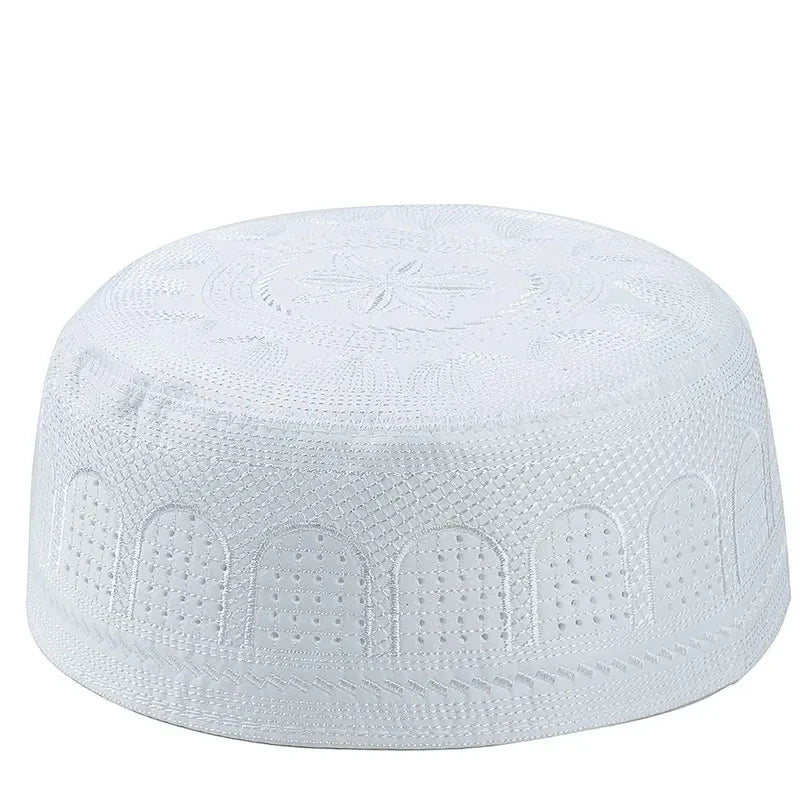 New Muslim Men Prayer Cap Hat Cotton Embroidery Saudi Arabia Islamic Hat Cap Men Headscarf Topkippot Turban Leisure Saudi Cap