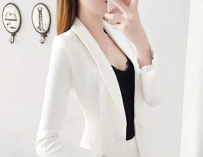 Blazer and White Trouser Suit Professional Womens 2 Pant Sets Two Piece Set Pants for Women Business Wear To Work Outfit Formal