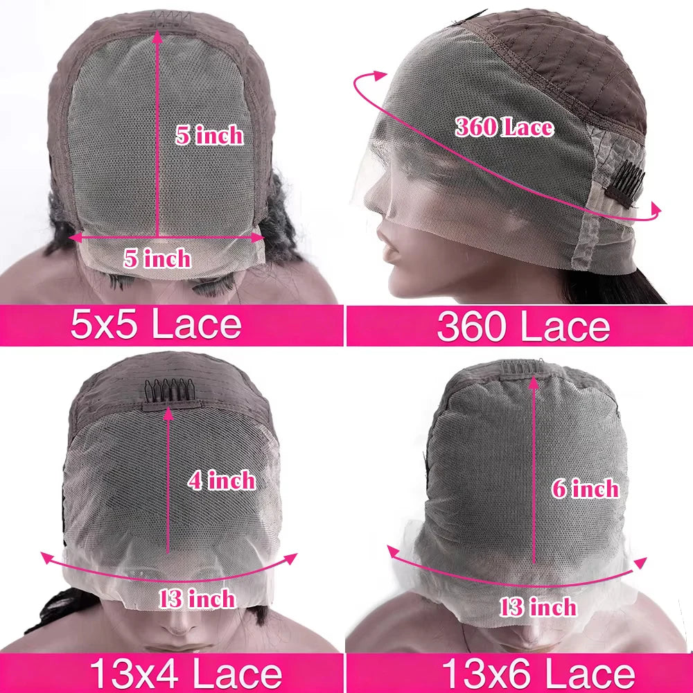 Umi 13x4 HD bone straight Wig Transparent Lace Frontal wigs 220% 300% Density 100% real Remy Human Hair 8-16 Inch natural black