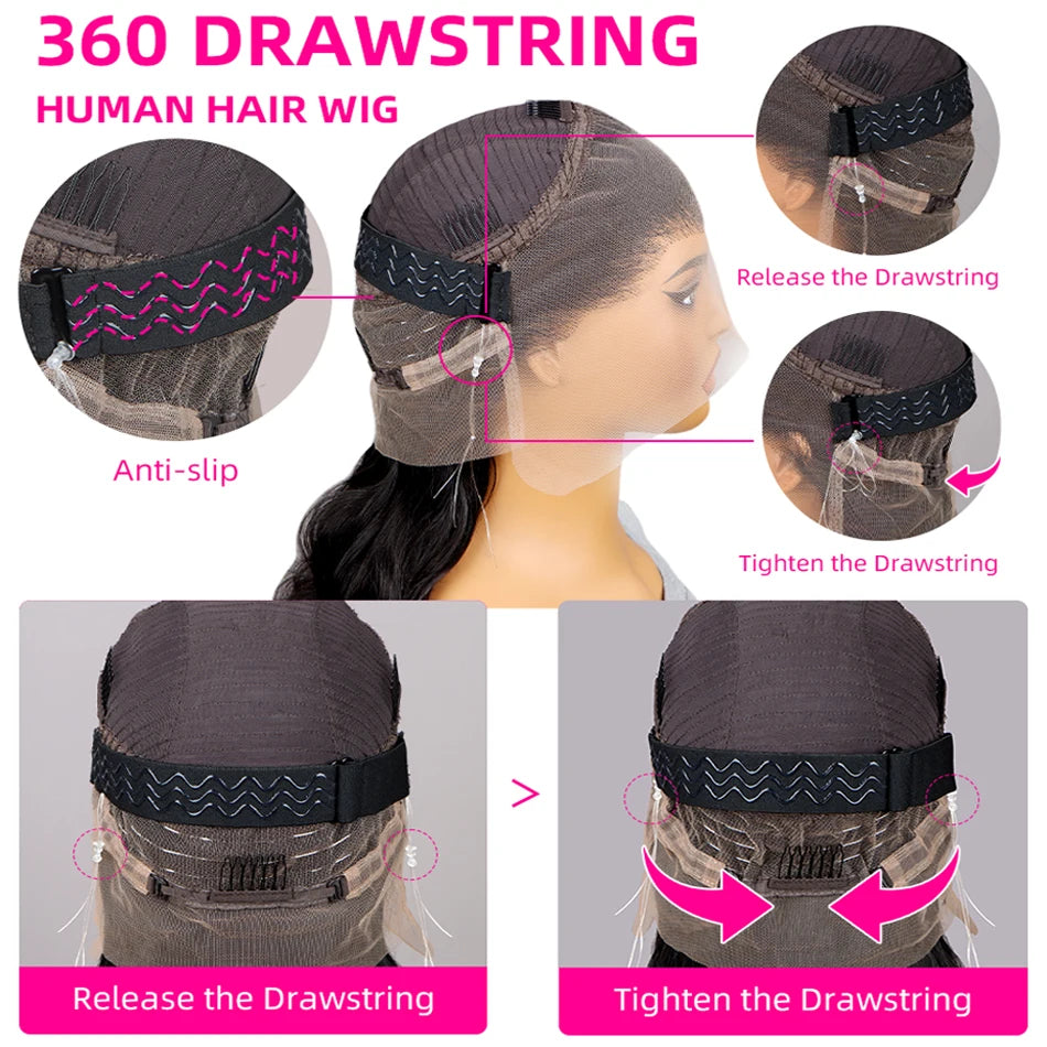 360 Full Lace Wig Transparent Body Wave Lace Frontal Wigs Human Hair Pre Plucked Brazilian Remy Hair Lace Front Wig For Women