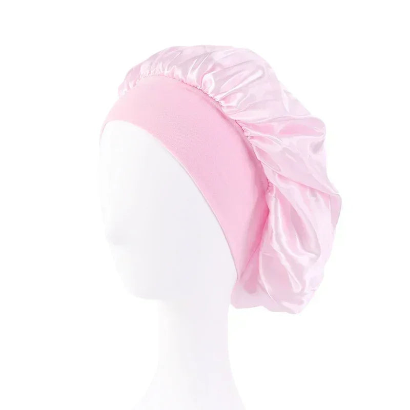 Bonnet Satin Sleeping Hat Hair Night Sleep Cap Head Cover Shower Caps for Bath and Sauna Bathing Shower Caps Bathroom Products