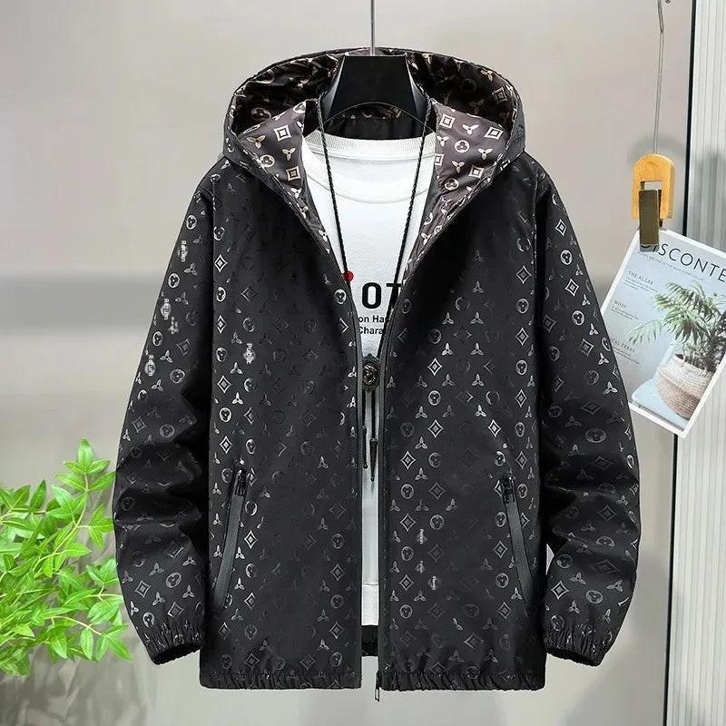 Spring 2025 Men's Thin Hooded Jacket Stylish Sun Protection Outerwear Youthful Male Casual Wear Comfortable Regular Length