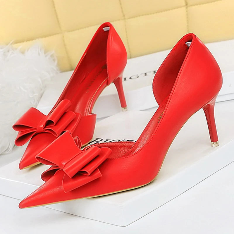 BIGTREE Shoes Bow-knot Woman Pumps Stiletto 10.5 Cm Women Basic Pump Pointed Toe Classic Pumps Sexy High Heels Women Shoes 2026