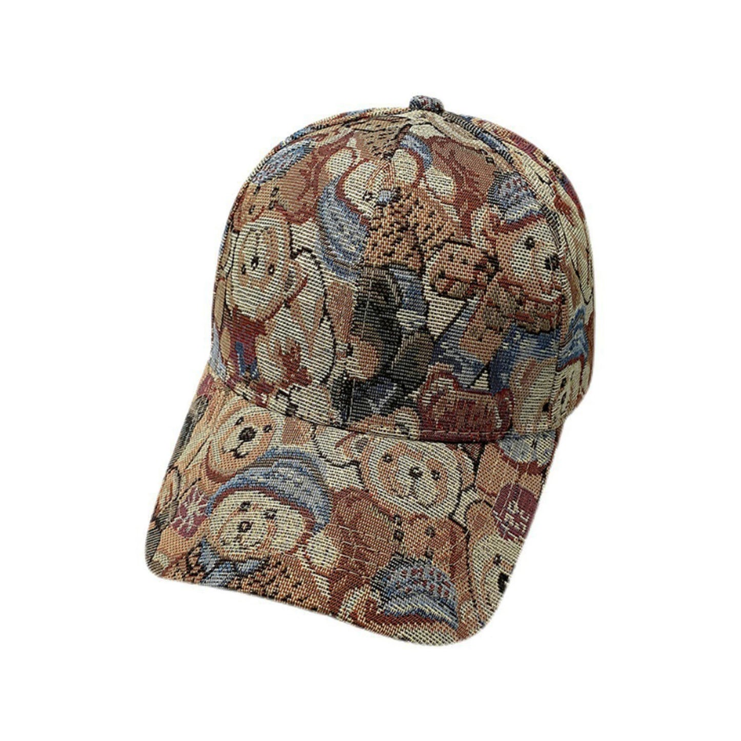 Fashion trend full print cartoon cute bear baseball cap personality casual sunshade hat suitable for daily collocation