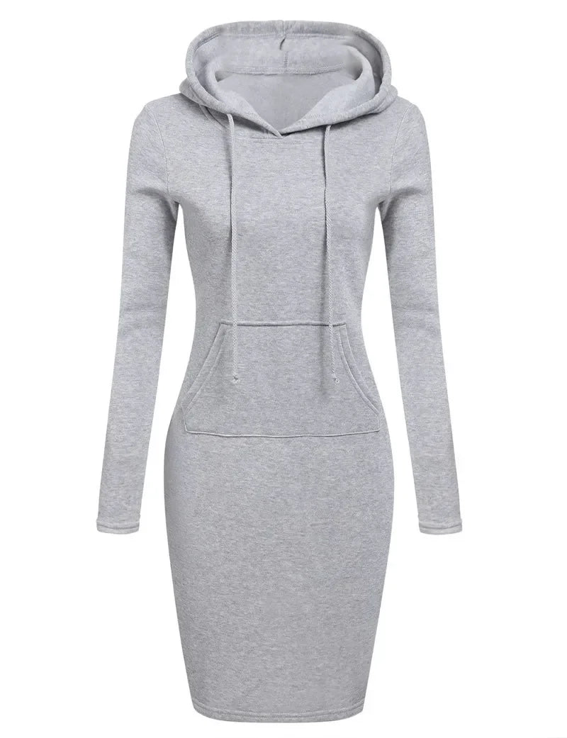 Autumn - Ready Ladies Hooded Dresses Blending Hoodie and Sweatshirt Elements for Fashionable Women's Wardrobe