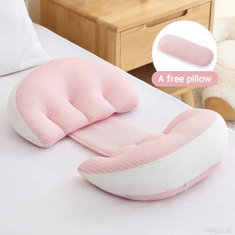 PANGDUBE Pregnancy Pillow with 1pc Free An Auxiliary Pillow Cotton Waist Support Pillow for Pregnant Women Sleeping Body Pillow