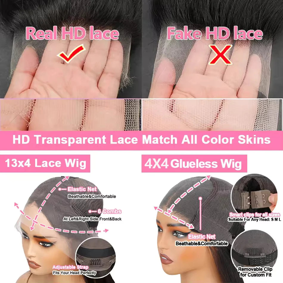 Chocolate Brown Lace Front Wig Transparent HD 13x4 Lace Frontal Wig 100% Colored 4x4 Lace Body Wave Human Hair Glueless Wigs