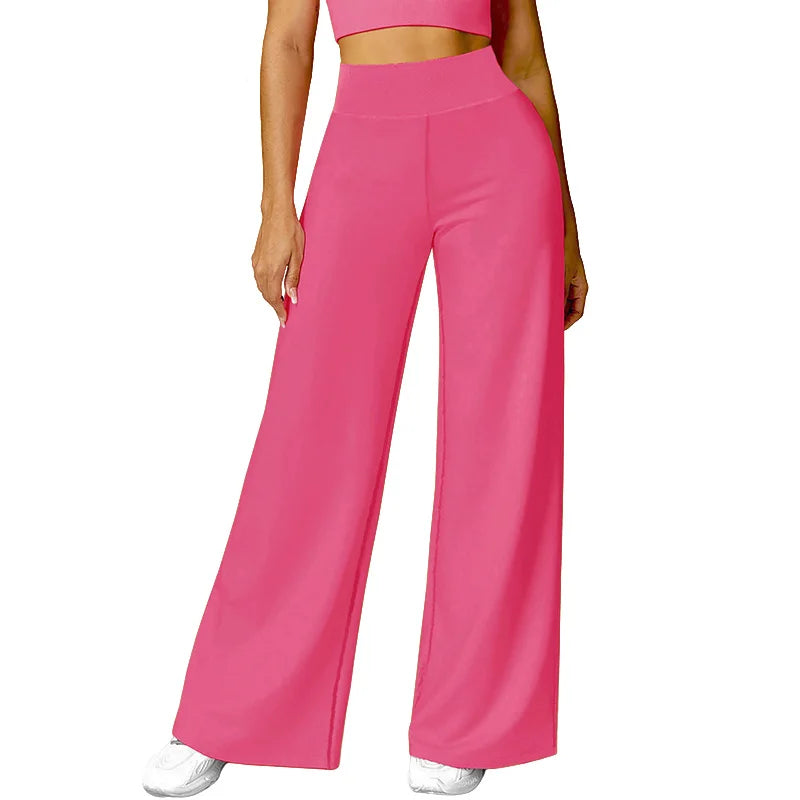 Women’s Yoga Wide Leg Pants High Waist Loose Fit Workout Trousers Casual Lounge Fitness Wear