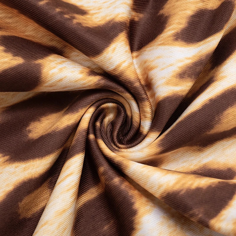 CUTENOVA Women'S Fall/Winter New Leopard Print Deep V-Neck Back Hollow Out Bodycon Jumpsuit Sexy Fashion Streetwear Jumpsuit