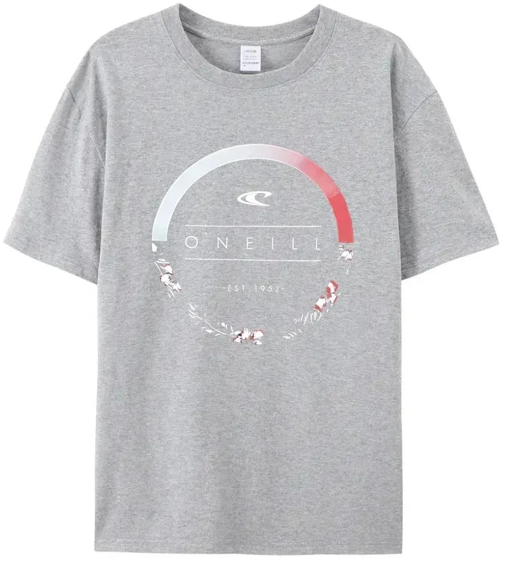 2024 New Beach Men's Summer Hot Sale Men's Curled Oneill 100%cotton T Shirt Round Garland Logo Top Quality Tees