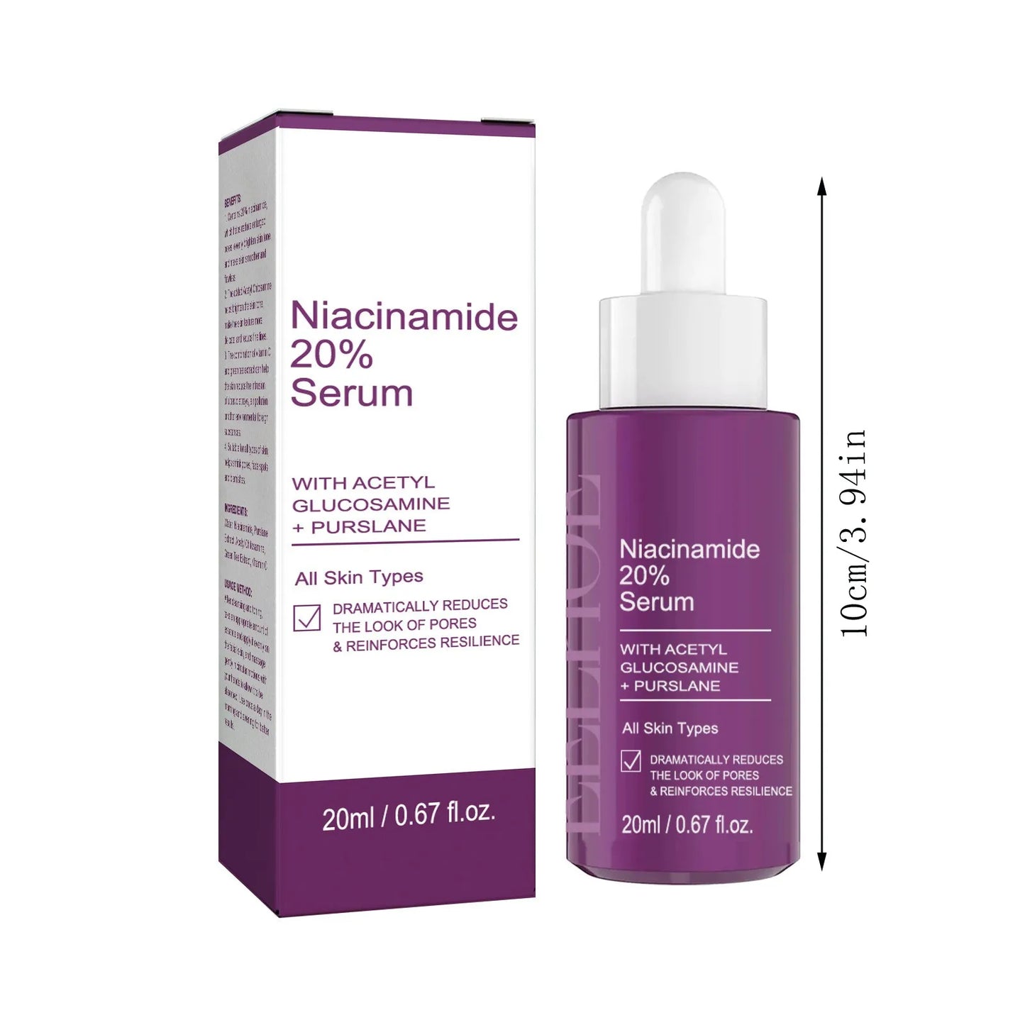20% Niacinamide B3 Concentrated Anti-Aging For Discoloration And Minimizing Large Pores Fragrance Free And Paraben Free 20ml