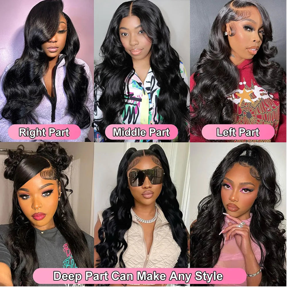 13x4 HD Lace Front Wig - 250% Density Curly Body Wave Peruvian Human Hair, Pre-Plucked with Baby Hair & Natural Look, Seamless B