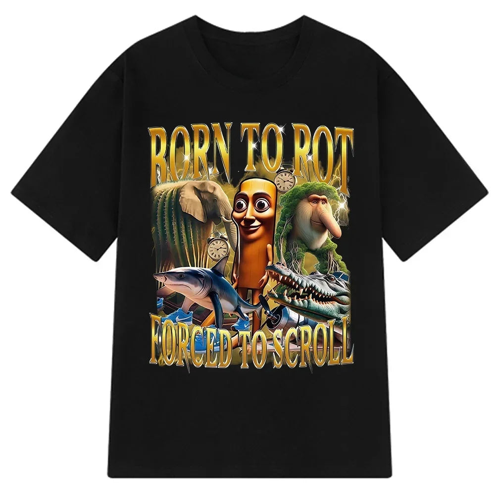 Tung Tung Tung Sahur Meme T Shirt Tralalero Tralala Bombardiro Crocodilo Funny T-shirt Men Women Polyester Short Sleeve Tshirt