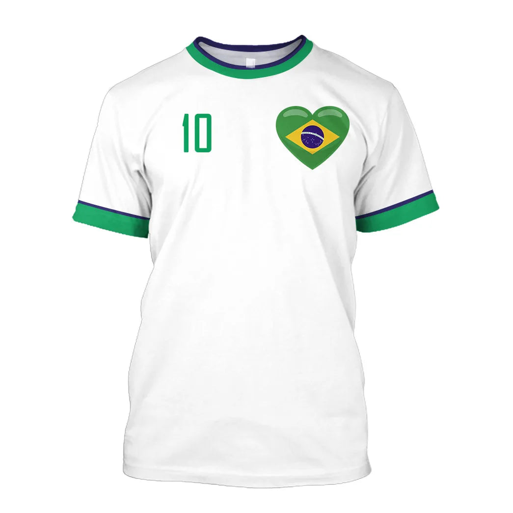 2023 New Brazil Jersey T-shirt Fine Design Brazilian Select Shirt O Neck Oversized Football Team Casual Streetwear Mens Clothing