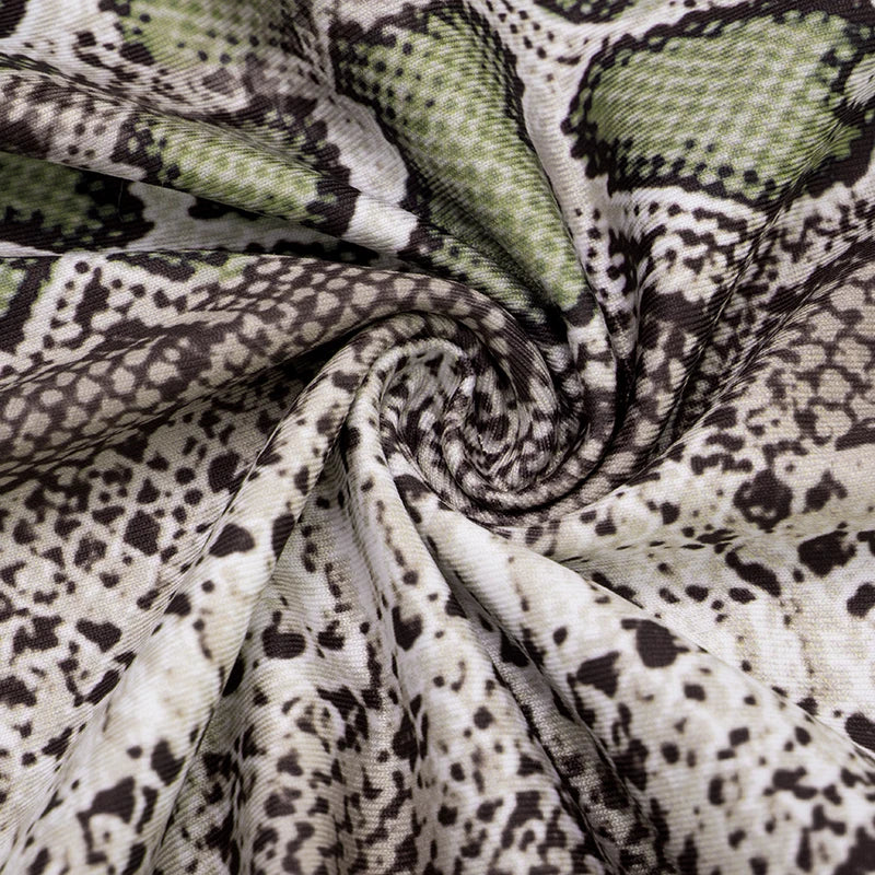 CUTENOVA Fall New Arrival Women Snake Print Hanging Neck Sleeveless Tank Top & Slim-Fit Seven Points Pants Set Street Chic Suit