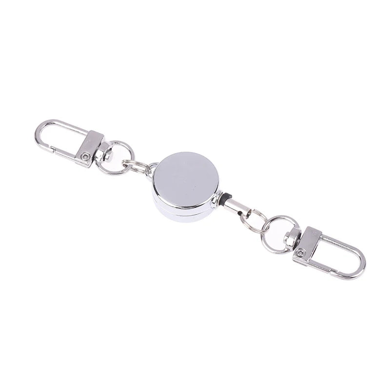 Anti-theft Retractable Key Holder Metal Easy-to-pull Buckle Rope Elastic Keychain Sporty Retractable Key Ring Nurse Accessories