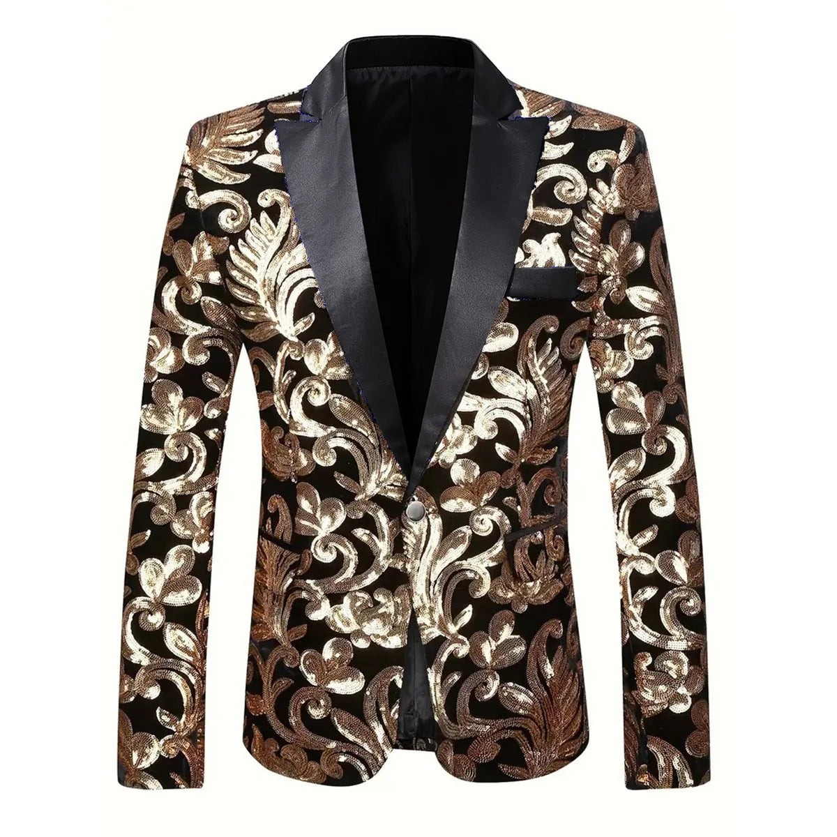 Shiny Sequin Embellished Single Button Stage Performance Outerwear in Blue Gold Green Purple Options for Men's Red Suit Jacket