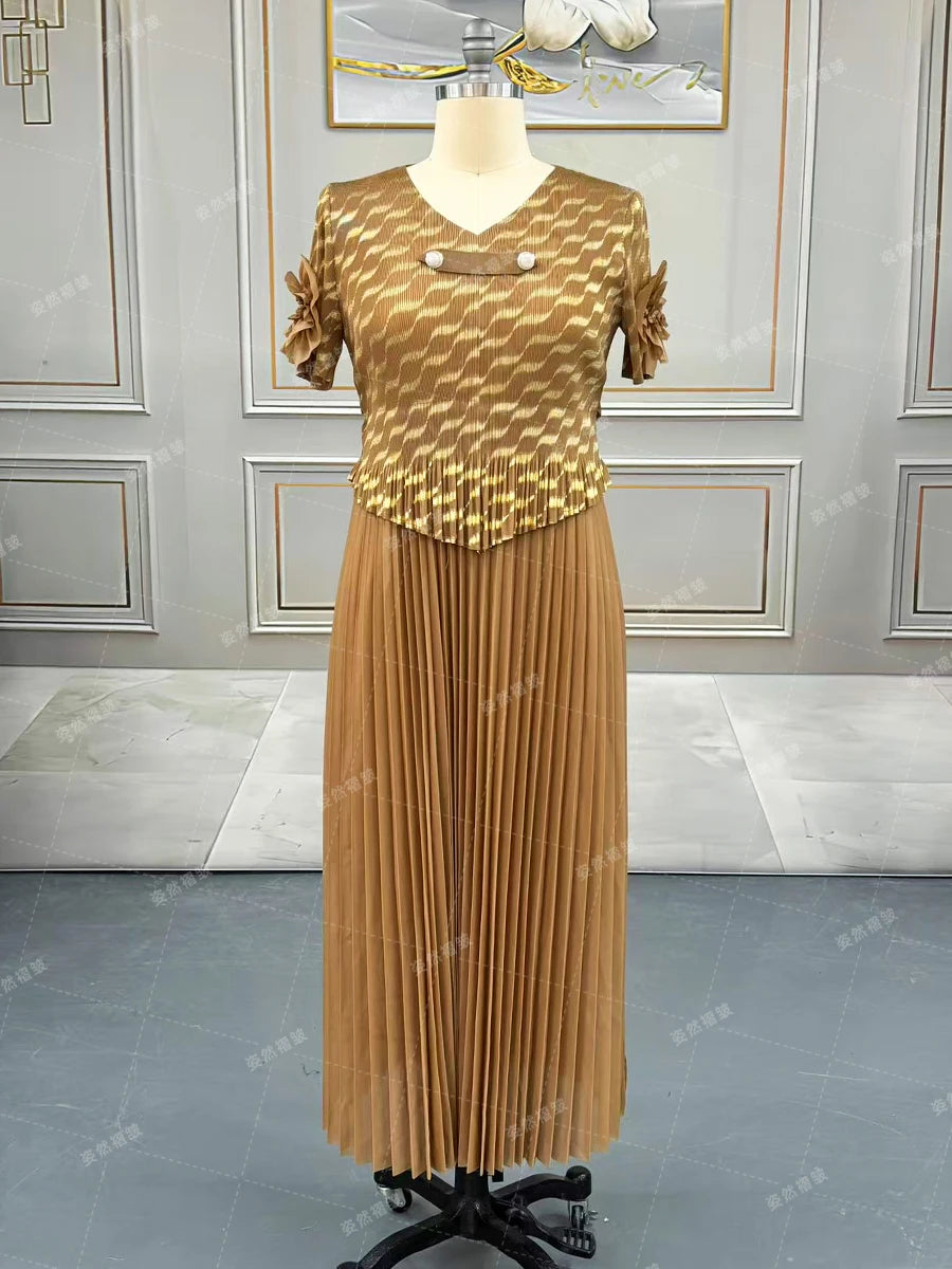 Plus Size Luxury Dresses For Women Elegant And Beautiful Gowns Miyake Pleated Dress Party Evening Prom Formal Female Fashion