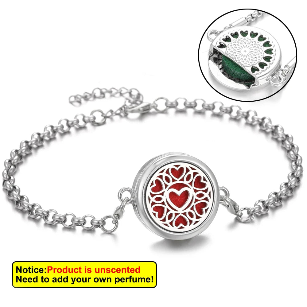 Essential Oil Diffuser Aromatherapy Bracelet Aroma Diffuser Bracelets Adjustable Chain Scent Perfume Locket Bracelet Women Men
