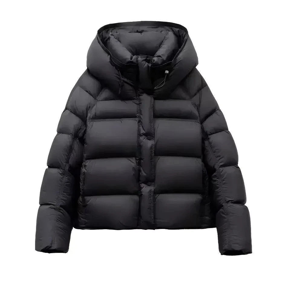 2025 New Women Cotton Padded Jacket Winter Short Hooded Loose Cotton Coat Korean Women Parkas Coat Solid Outwear Women Puffer