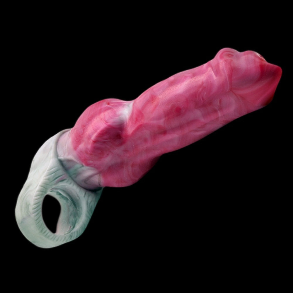 Skin-friendly Series Silicone Chastity Lock Male Products Device Horseshoe Ring Heart Set Sexy