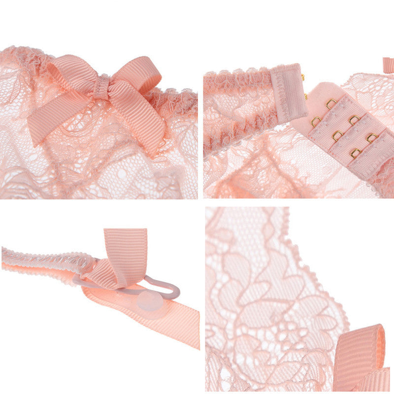 Women's Simple Half Cup Lace Bra Set