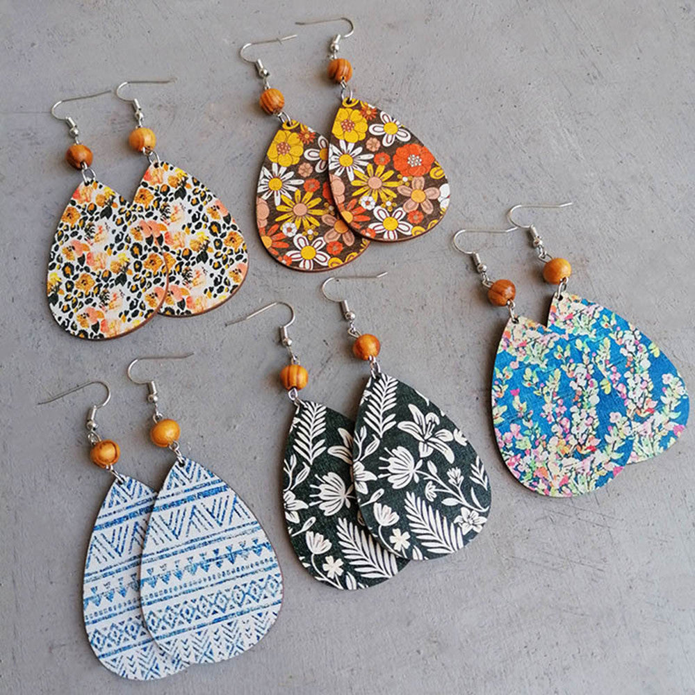 Vintage Ethnic Boho Drop Earrings Floral
