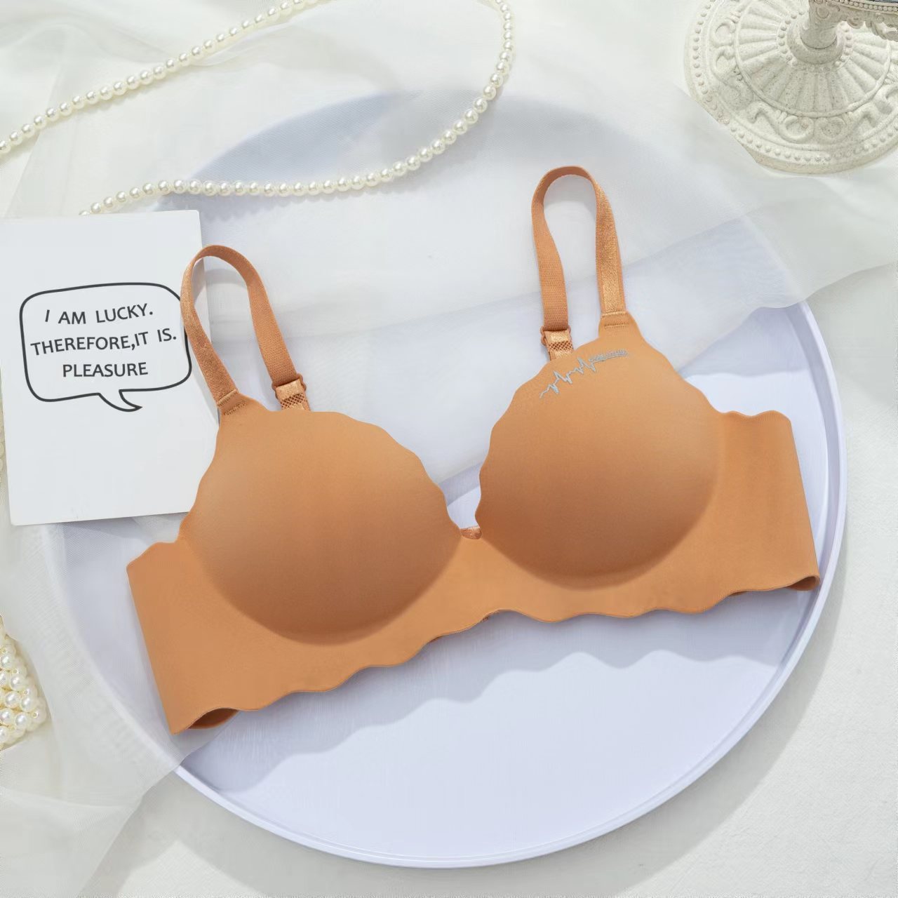 British Letters Girl's Underwear Non-steel Ring Adjustable Gathered Without Trace Bra