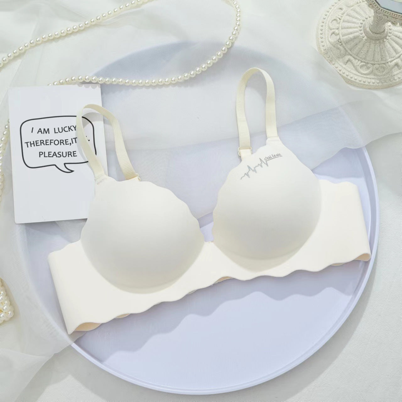 British Letters Girl's Underwear Non-steel Ring Adjustable Gathered Without Trace Bra