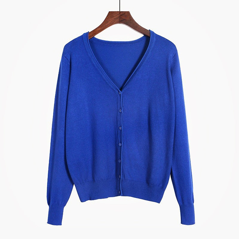 Women's Cloth Buckle Mercerized Cotton Coat Oversized Loose Sweater Outside