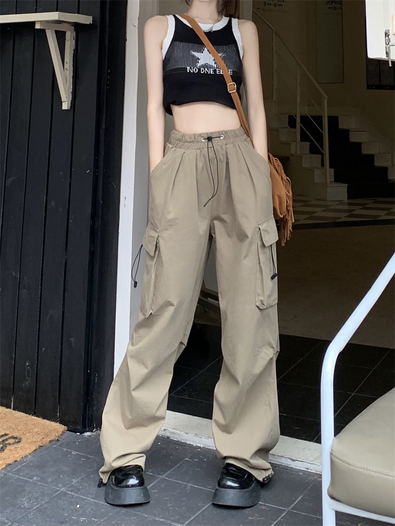 Loose Drawstring Autumn New High Waist Drape Pants For Women