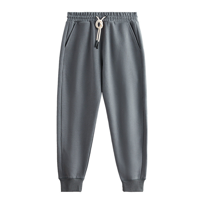 Closed Drawstring Thickened Fleece-lined Male And Female Trendy Brand Casual Tappered Sweatpants