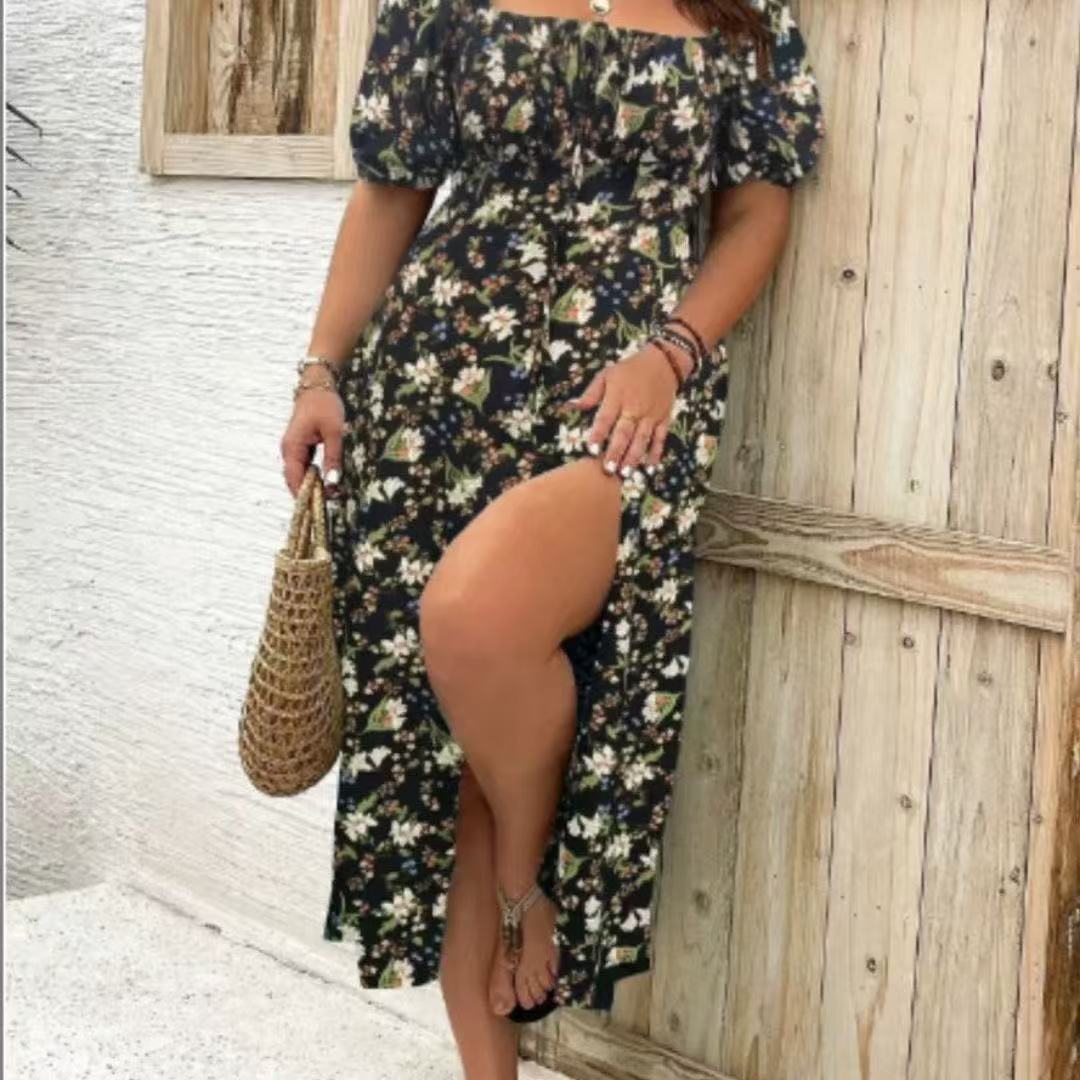 Women's Clothing Plus Size Floral Dress Summer