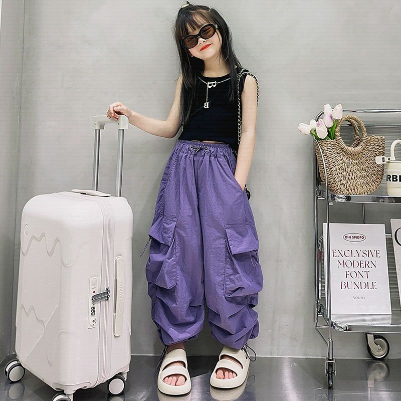 Girls Loose Western Style Wide-leg Overalls