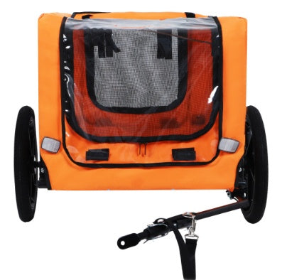 Utdoor Heavy Duty Collapsible Pet Bike Trailer With 16-Inch All Terrain Wheels & Universal Hitch Foldable Dog Cargo Carrier Cart For Bicycles