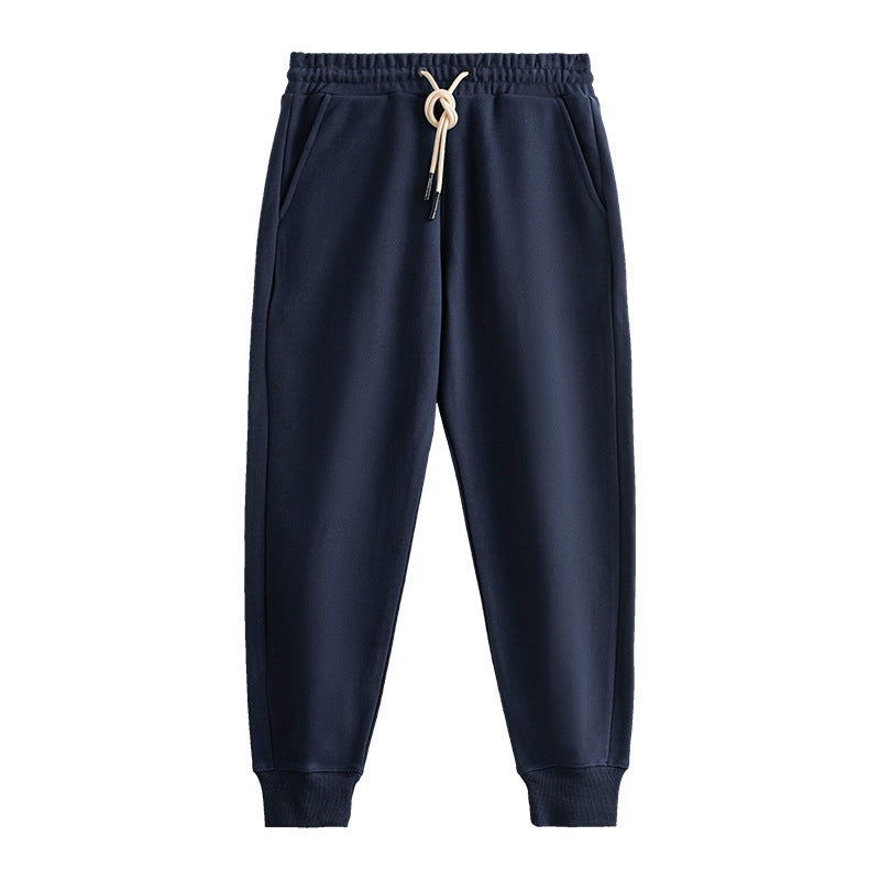 Fleece-lined Thick Drawstring Sweatpants Men