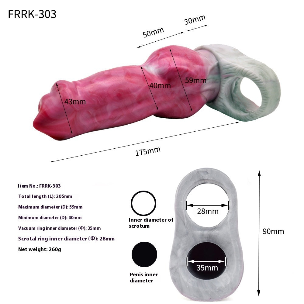 Skin-friendly Series Silicone Chastity Lock Male Products Device Horseshoe Ring Heart Set Sexy