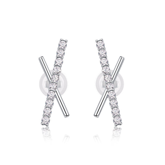 Sky Meteor Diamond Set Moissanite Silver Earrings Luxury Fashion Diamond Earrings Stud Earrings