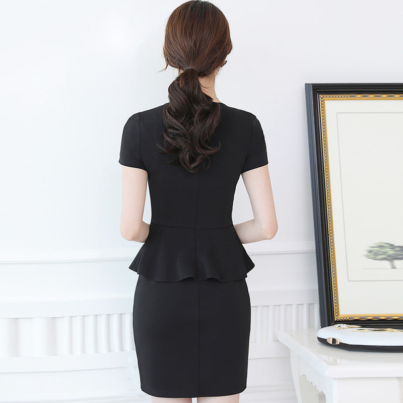 Summer Temperament Short Sleeve Slimming False Two-piece Dress