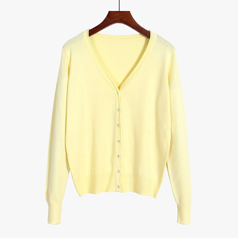 Women's Cloth Buckle Mercerized Cotton Coat Oversized Loose Sweater Outside