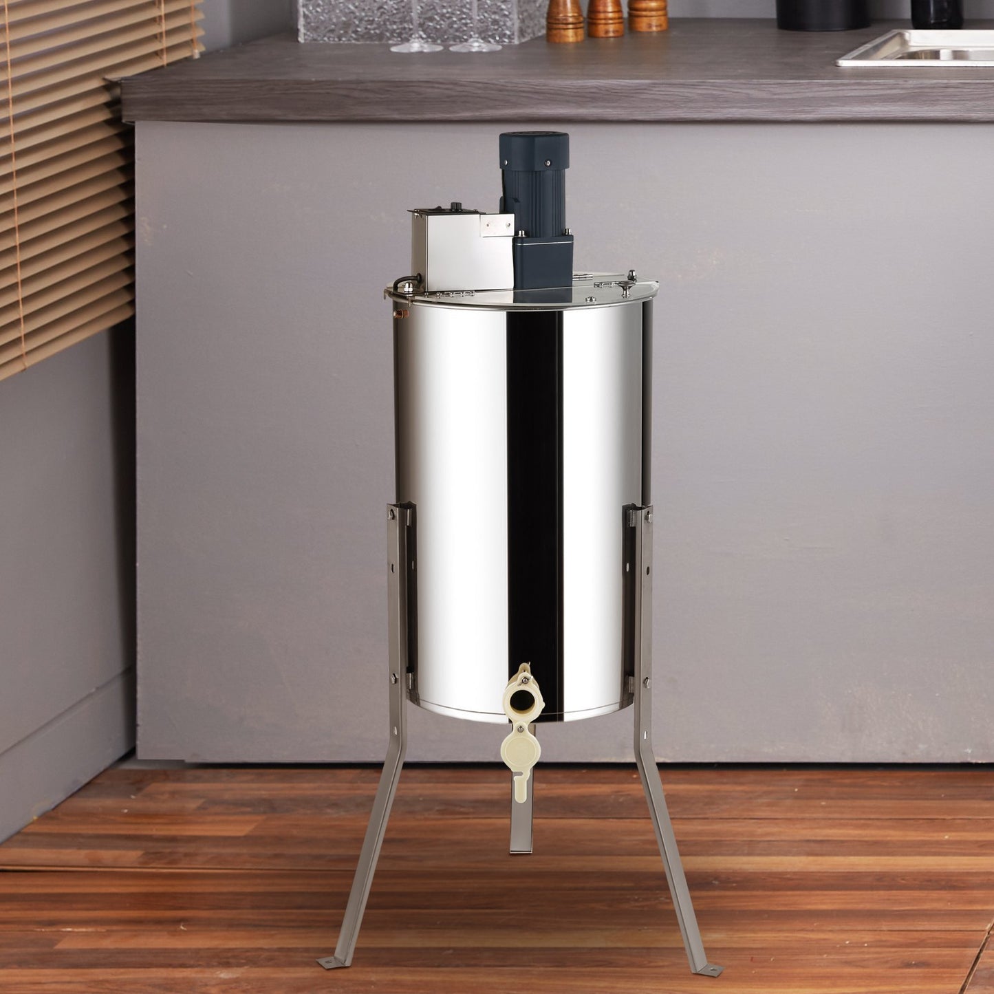 Electric Honey Extractor, Frames Honey Spinner Extractor, Stainless Steel Beekeeping Extraction, Apiary Centrifuge Equipment With Height Adjustable Stand, Honeycomb Drum Spinner With Lid