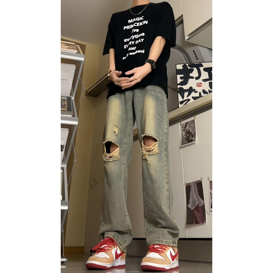 American Retro Washed Jeans For Men