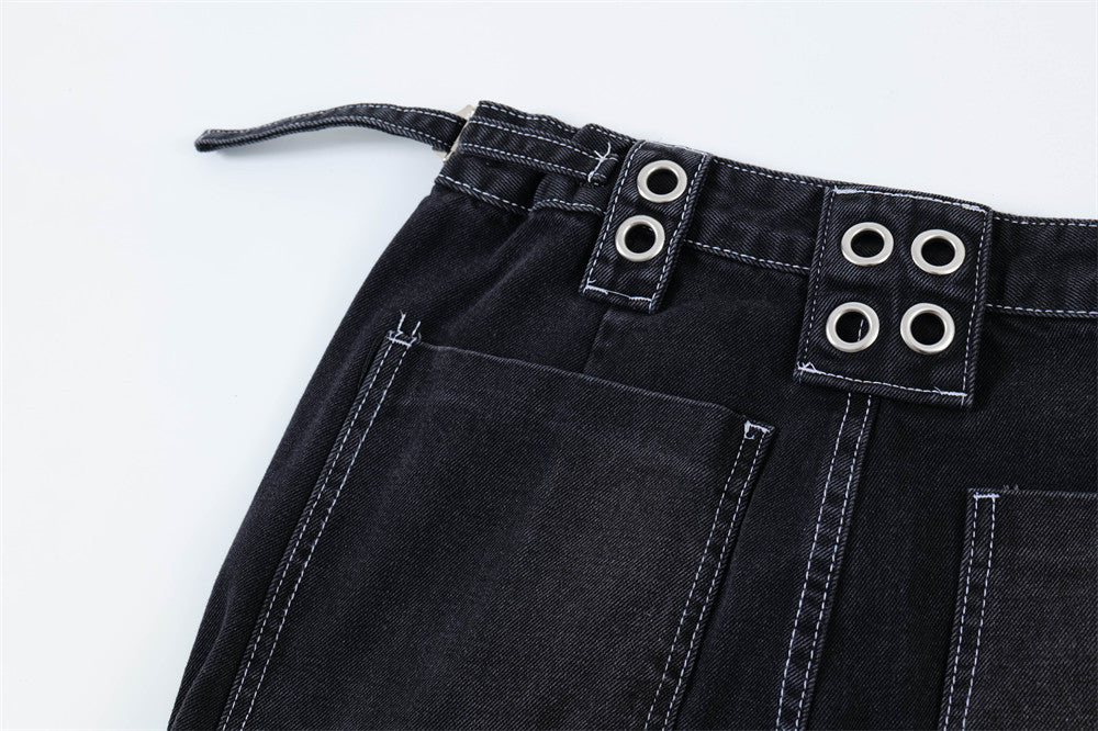 Fashion Punk Rock Cargo Jeans Men