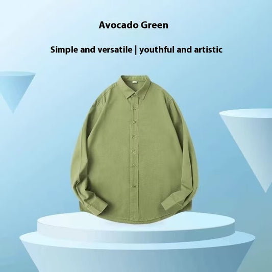New All-match Solid Color Shirt Artistic Style Single-wear Top