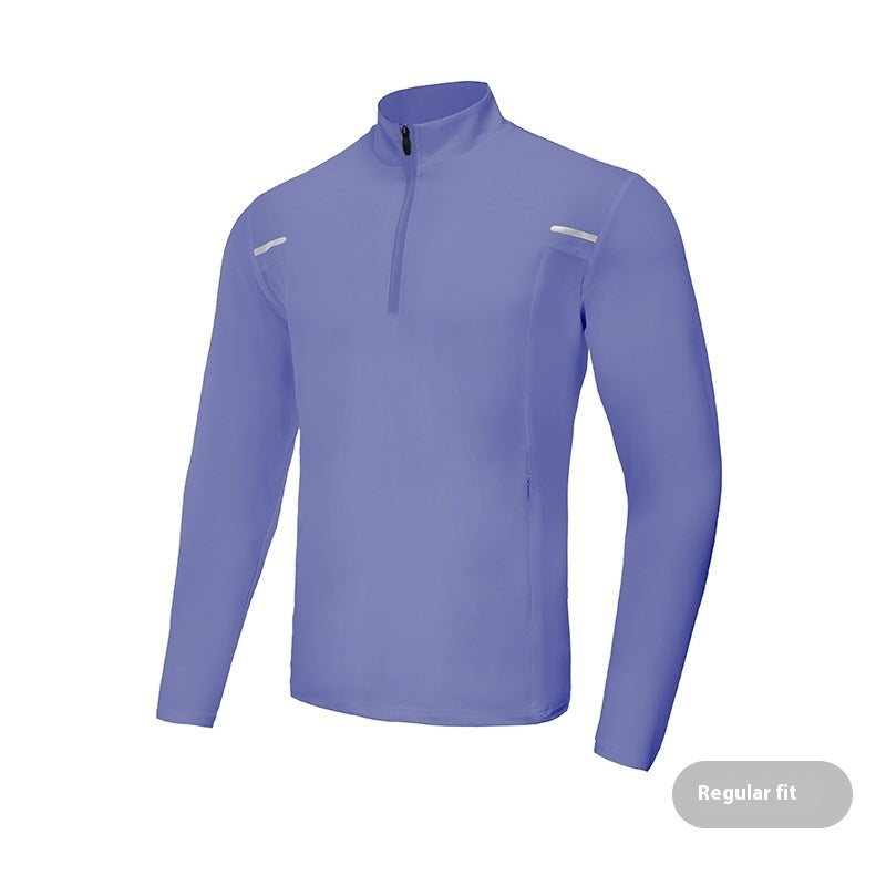 Outdoor Windproof Quick Drying Clothes Casual Sports Men's Half Zipper Top Training Wear