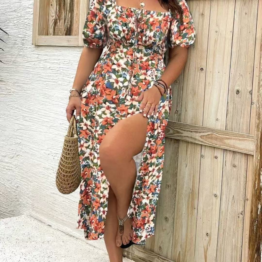 Women's Clothing Plus Size Floral Dress Summer