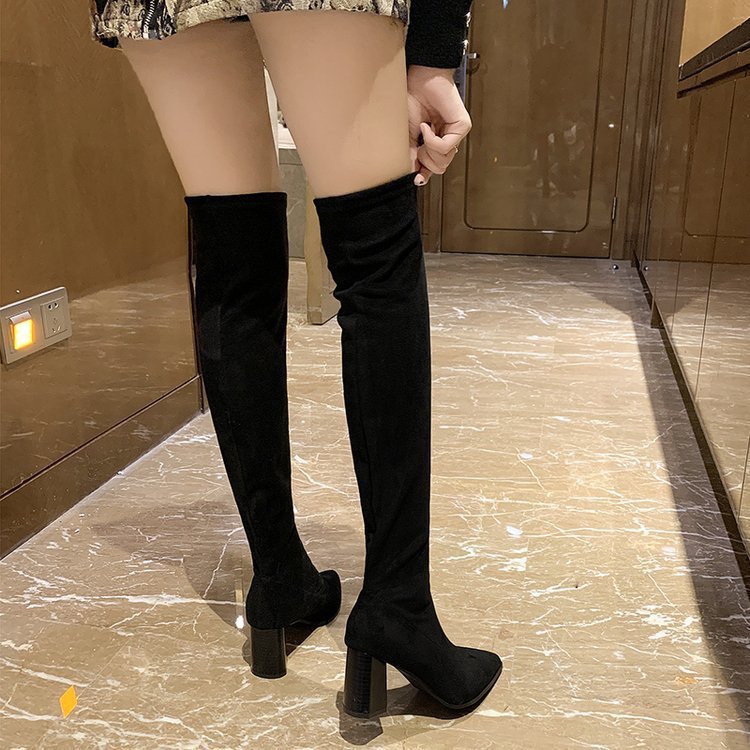 Pointed High Heels And Fleece Thick Heel Boots