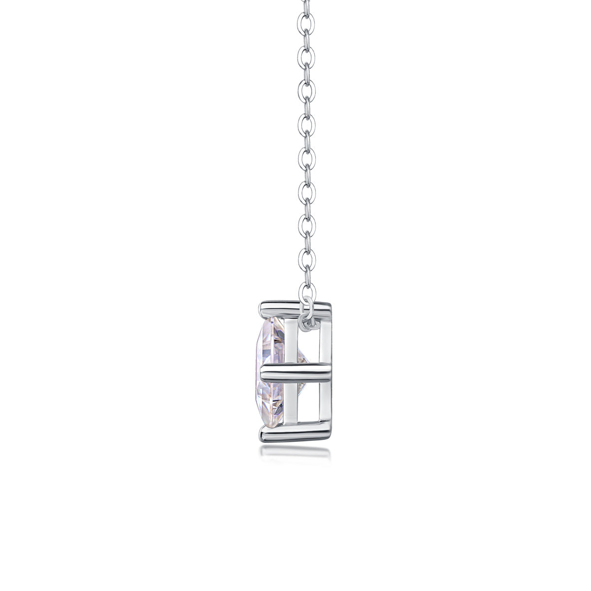 Keep The Luxury Fashion Diamond Pendant Necklace Set With Mosan Diamond Silver Ornaments