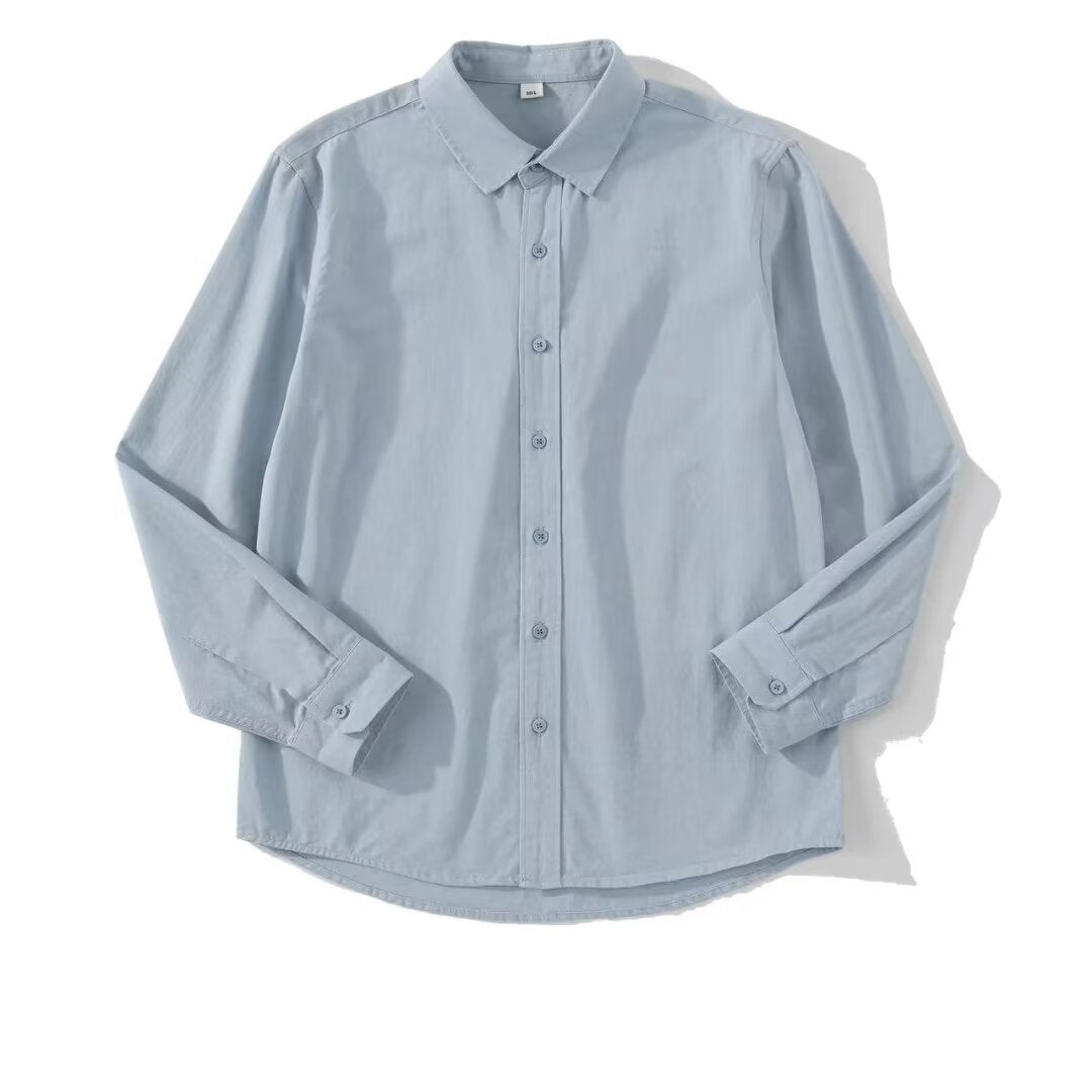 New All-match Solid Color Shirt Artistic Style Single-wear Top